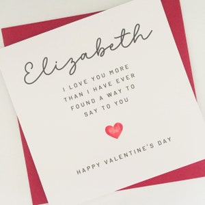 Happy Valentine's Day Card with Verse / Poem, Personalised Romantic Valentine Card for Husband, Wife, Partner, Minimalist Valentine Card