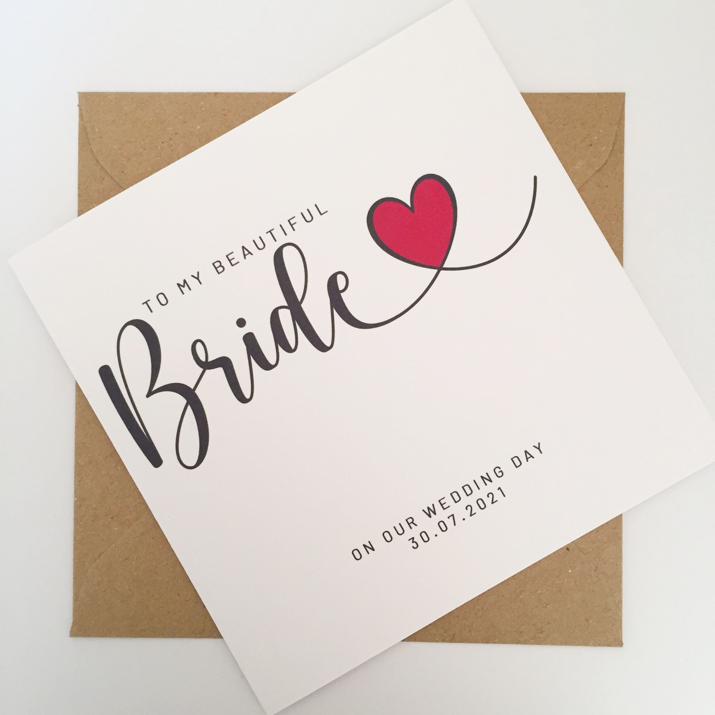 To My Bride Card Personalised to My Bride on Our Wedding Day Etsy UK
