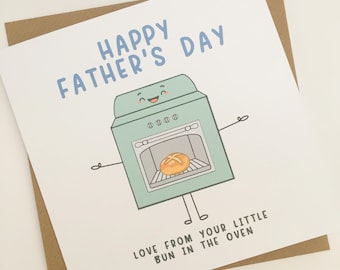 Happy Father's Day From Your Little Bun In The Oven, Daddy To Be Father's Day Card, Expecting Dad Father's Day Card from The Bump