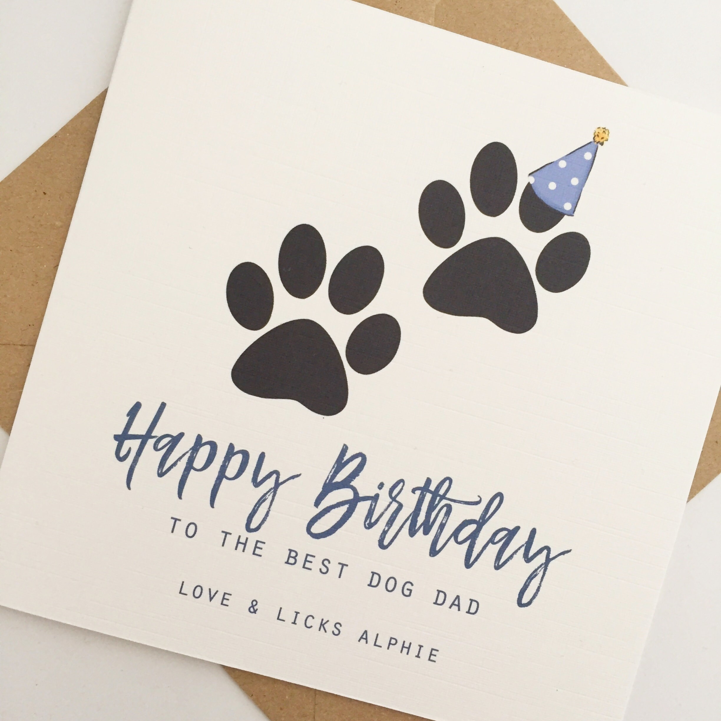 Dog Dad Birthday Card Personalised Dog Dad Birthday Card Dog Etsy UK