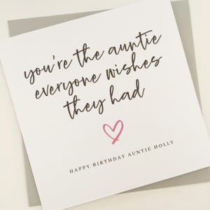 Personalised Auntie Birthday Card, You're The Auntie Everyone Wishes They Had, Happy Birthday To My Aunty, Special Aunt Birthday Card