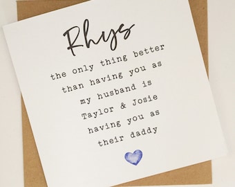 Personalised Father's Day Card from Wife, Husband Happy Father's Day, To A Wonderful Husband and Dad on Father's Day