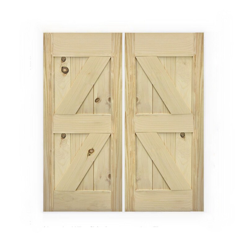 Pine Double Z Style Swinging Barn Doors Etsy