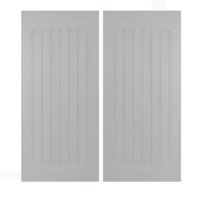 Saloon Doors | Cafe Doors Beadboard Design- Primed Fits Any 30", 32" 36" Door Opening x 40" Tall Includes All Hardware