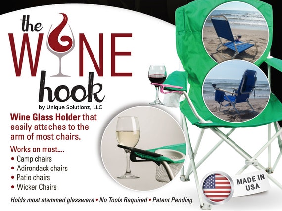Personalized Wine Glass Holder That Attaches to an Outdoor Chair