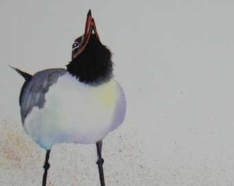 Seagull schilderij, Seagull vogel kunst, Wildlife vogel kunst, Shore Bird kunst, strand kunst, decor van het strand, Beach Cottage decor kust kunst, zomer kunst