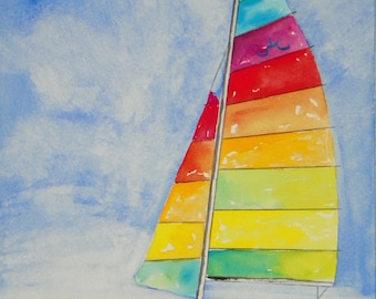 Sailboat, Nautical Nursery Decor, Sailing Art, Nautical Decor, Ocean Wall Art, Sailing Gifts, Coastal Wall Art, Ocean Nursery, Sailor Gift