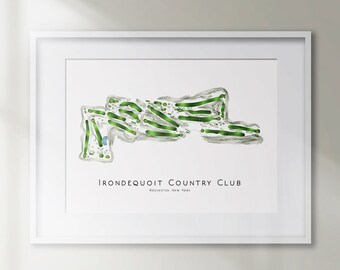 Irondequoit Country Club New York Mapa de campo de golf minimalista Decoración de golf Regalo Arte de pared Impresión Arte de golf Irondequoit CC Golf SIN MARCO