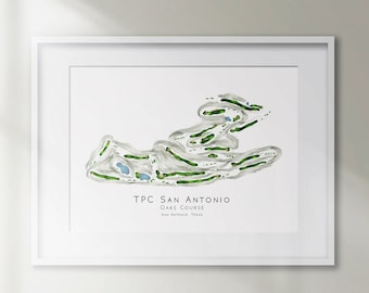 TPC San Antonio Texas Golf Course Print Golfing Decor Golf Home Decor Gift Wall Art Print TX Golf Art Sport Art Mens Gift SIN MARCO