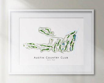 Austin Country Club Texas Golf Course Print Golfing Decor Golf Home Decor Gift Wall Art Print TX Golf Art Sport Art Mens Gift SIN MARCO