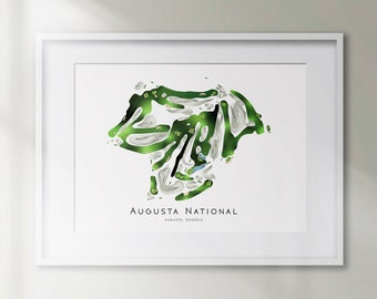Augusta National Champion Course Georgia Golf Course Print Golf Home Decor Gift Wall Art Print GA Golf Art Golf Gift Men Gift UNFRAMED