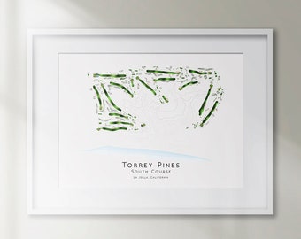 Torrey Pines South Course California Golf Course Print Golf Home Decor Gift Wall Art Print CA Golf Art Golf Gift Hombres Regalo SIN MARCO