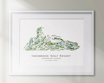 Innisbrook Resort Copperhead Course Florida Golf Course Minimalist Golf Map Golf Decor Gift Wall Art Print Golf Art Home Decor UNFRAMED