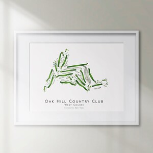 Oak Hill Country Club West Course Rochester New York Minimalist Golf Course Map Golfing Decor Gift Wall Art Print Golf Art UNFRAMED