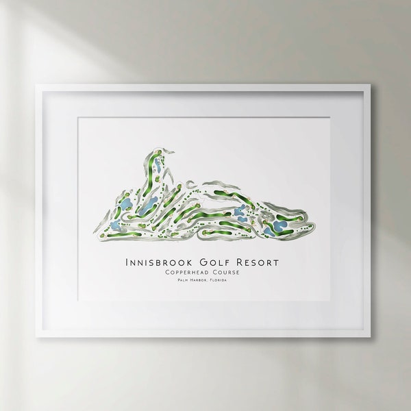 Innisbrook Resort Copperhead Course Florida Golf Course Minimalist Golf Map Golf Decor Gift Wall Art Print Golf Art Home Decor UNFRAMED