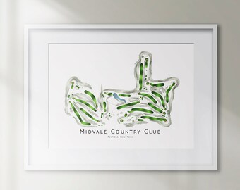 Midvale Country Club Penfield Nueva York Mapa de campo de golf minimalista Decoración de golf Regalo Arte de pared Impresión Arte de golf Midvale Golf SIN MARCO