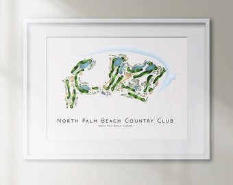 North Palm Beach Country Club Florida Campo de golf Mapa de campo de golf minimalista Decoración de golf Regalo Arte de la pared Impresión Arte de golf de Palm Beach SIN MARCO