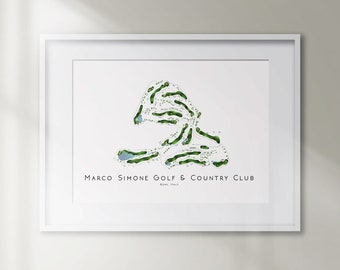 Marco Simone Country Club Itália Campo de golfe Mapa minimalista do campo de golfe Decoração de golfe Presente Impressão de arte de parede Itália Golf Art Ryder Cup SEM MOLDURA