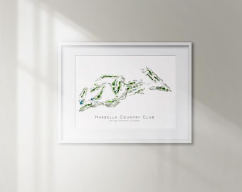 Marbella Country Club California Golf Course Map Golf Course Print Golfing Decor Gift Wall Art Print Golf Art Golf Course Art UNFRAMED