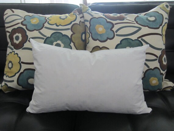 Down Travel Pillow Insert Form Oblong Rectangle Boudoir Etsy