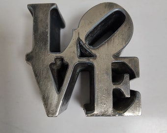 Robert Indiana Love Metal Paperweight Sculpture