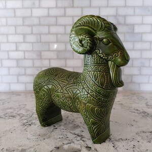 Ceramic Ram Sculpture in the Style of Bitossi - MCM Mid-Century Modern