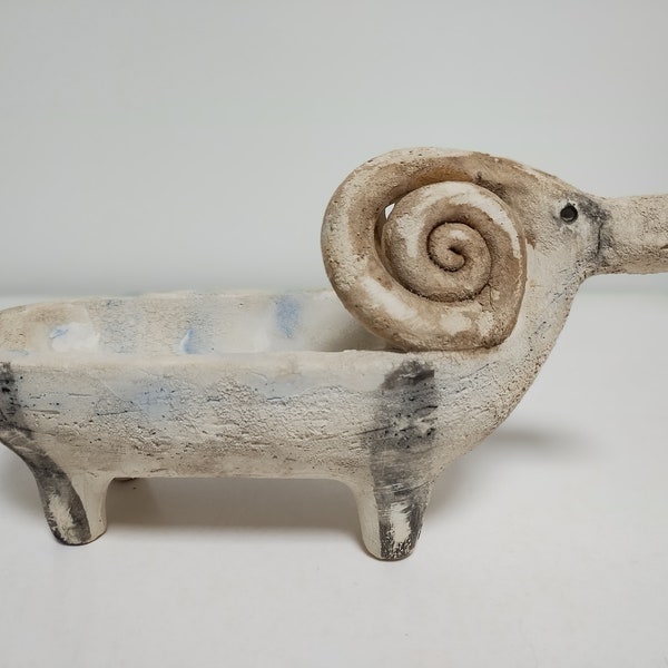 Aldo Londi for Bitossi Ram Sculpture MCM - Mid-Century Modern - Italian Art Pottery