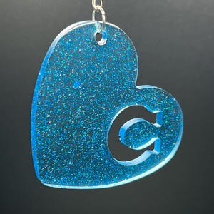Resin Horseshoe Heart Keychain