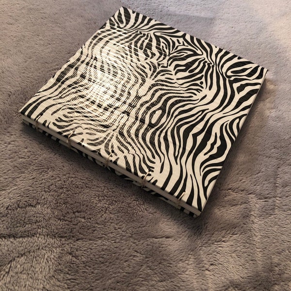 Duct Tape Zebra Print Kettle Stitch Blank Notebook