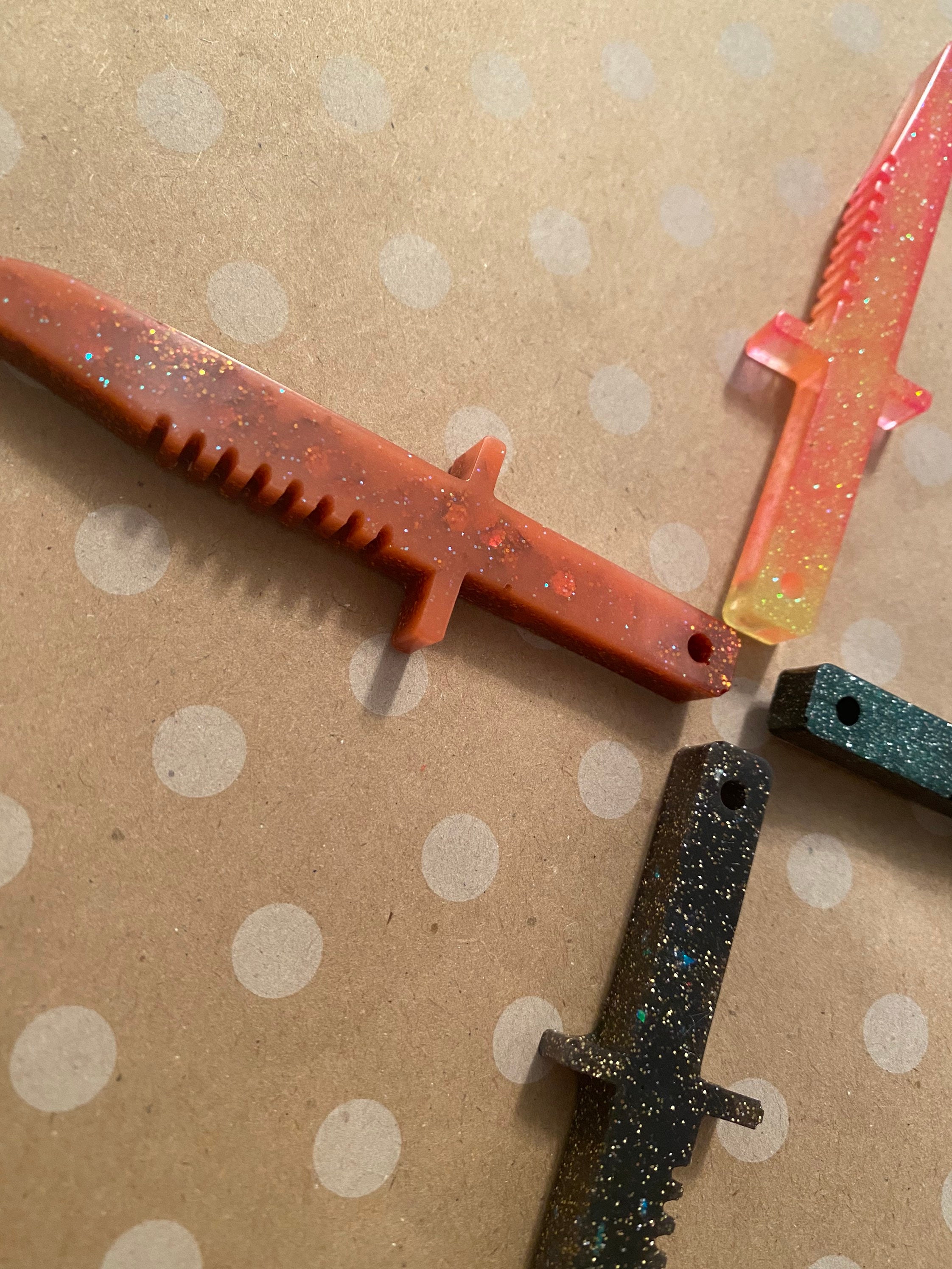 Mini Resin Serrated Knives Etsy