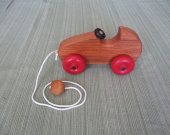 Toddler Race Car Pull Toy H537, Walk-A-Long Race Car, Toddler Gift, Birthday Gift