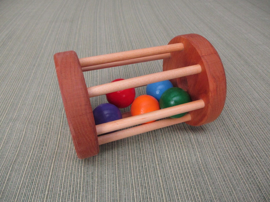 Handmade Wooden Baby Rattle With Rolling Balls H540 - Etsy