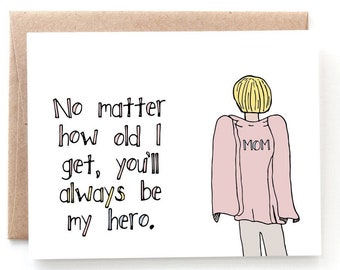 Mothers Day Card - Nurse Mother's Day Card - Doctor Mother's Day Card - My Hero - Mom Birthday Card
