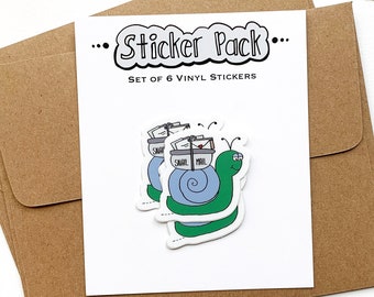 Snail Mail Sticker Set - Funny Stickers - Mailing Stickers - Envelope Stickers - Seals - Vinyl Stickers  Waterproof Stickers- ST2018101203SD