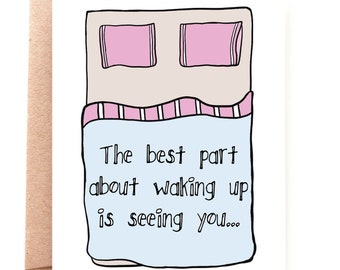 Anniversary Card - Romantic Valentine Card - Love Card - Waking Up