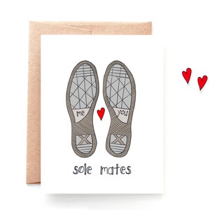 Funny Anniversary Card for Him, Boyfriend Anniversary, Wife Anniversary, I Love You Card Punny Valentine Sole Mates image 1