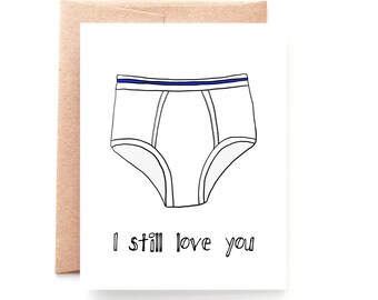 Valentine Card, Anniversary Card for Husband - Boyfriend Anniversary - Tighty Whities Card for Men