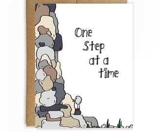 One Step At A Time Encouragement Card - Supportive Card - Motivation Card for Friend - Emotional Support, Friendship, SY2022083003SF