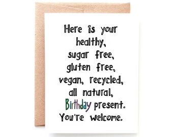 Birthday Card for Wife, Birthday Card Girlfriend - Funny Birthday Card For Her - Best Friend Birthday - No Frills, Gluten Free Card