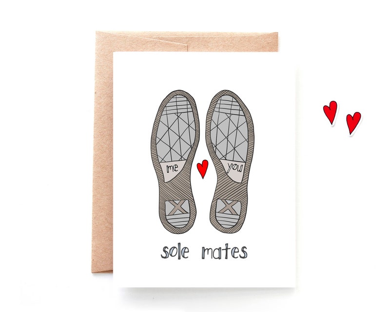 Funny Anniversary Card for Him, Boyfriend Anniversary, Wife Anniversary, I Love You Card Punny Valentine Sole Mates image 1