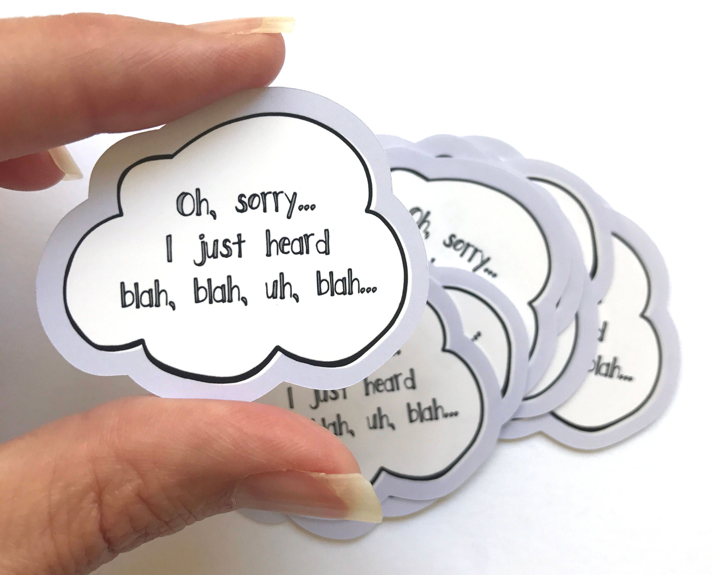 Sarcastic Stickers Mean Stickers Funny Stickers Blah Etsy