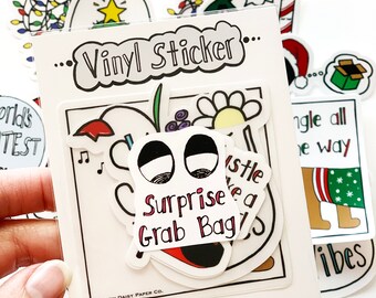 Sticker Pack, Vinyl Sticker Imperfect Grab Bags - 3 Pack of Vinyl Stickers - All Imperfect - Seconds Sale