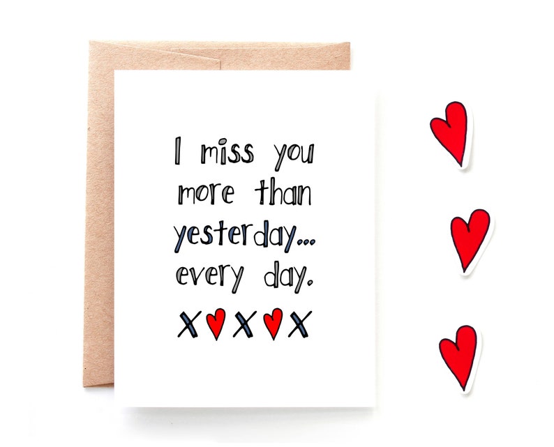 Miss You Card Long Distance Valentine Card Military Card Boyfriend Card Husband Card MY2018011802SF image 1