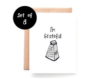 Funny Thank You Cards - Set of Thank You Cards - I'm Grateful Card - TY2015110701BF