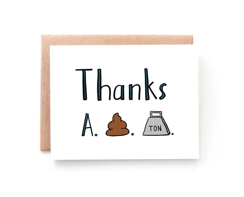 Thank You Card Funny  Funny Thank You Card  Punny Card  Single Card