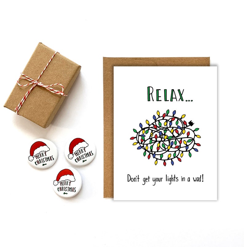Funny Christmas Card Lights in a Wad Tangled Lights in a Etsy