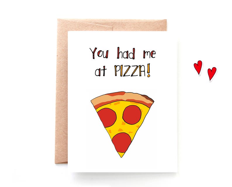 Funny Card for Boyfriend Valentine Card Anniversary Card Pizza Card