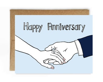 Anniversary Card, Hand in Hand, Friend Anniversary Card - Anniversary Card Parents - Wife Anniversary - Husband Anniversary