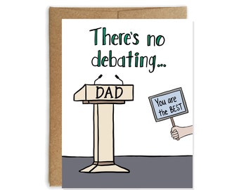 Debating Dad, Father's Day Card, Funny Father's Day Card, Political Father's Day Card by Yellow Daisy Paper Co.