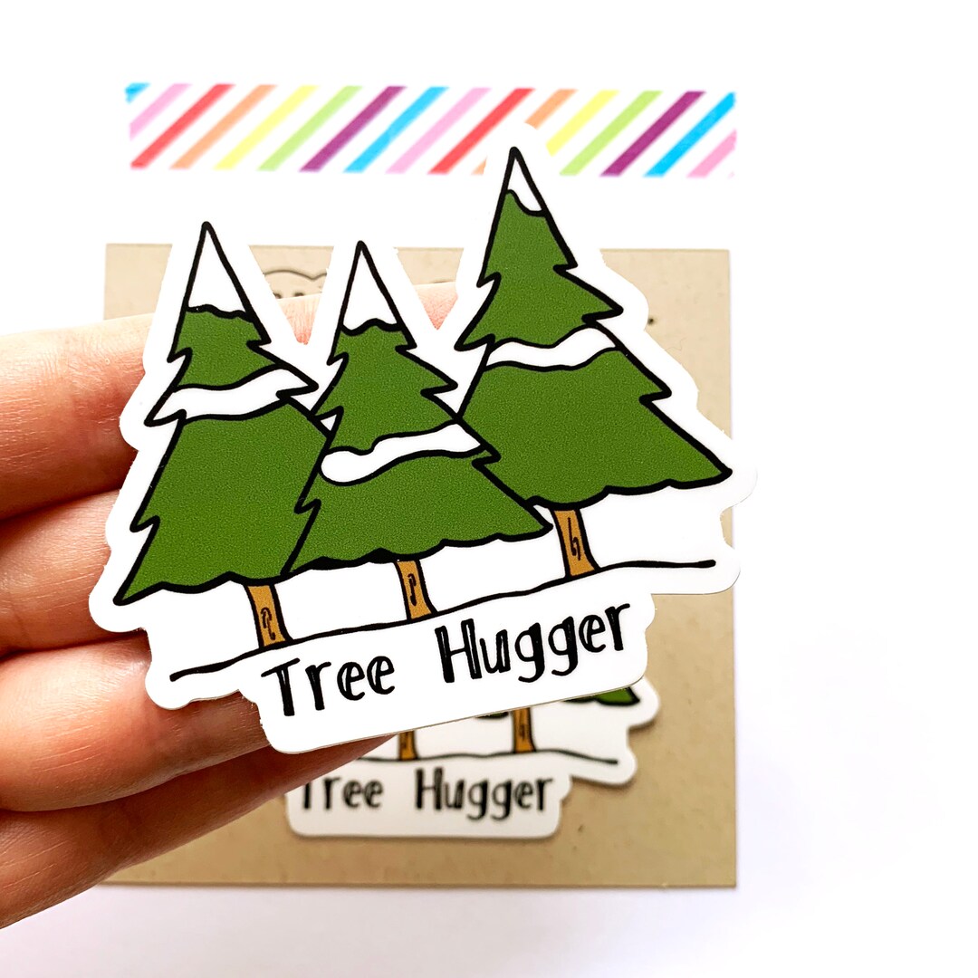 Tree Hugger Sticker Nature Sticker Water Bottle Stickers Etsy